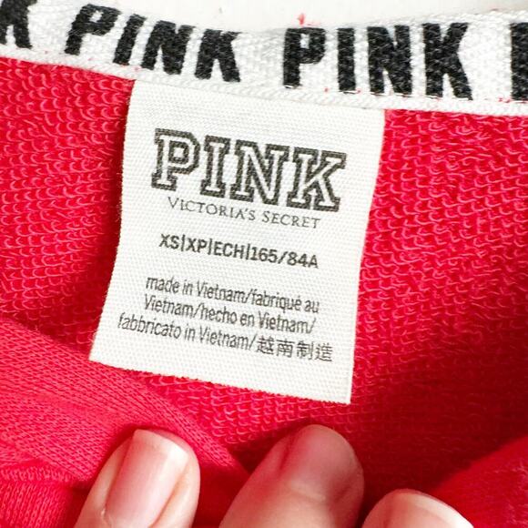 Victoria’s Secret PINK Rhinestone Bling Full Zip Hoodie Logo SPELLOUT Jacket XS - Picture 2 of 12
